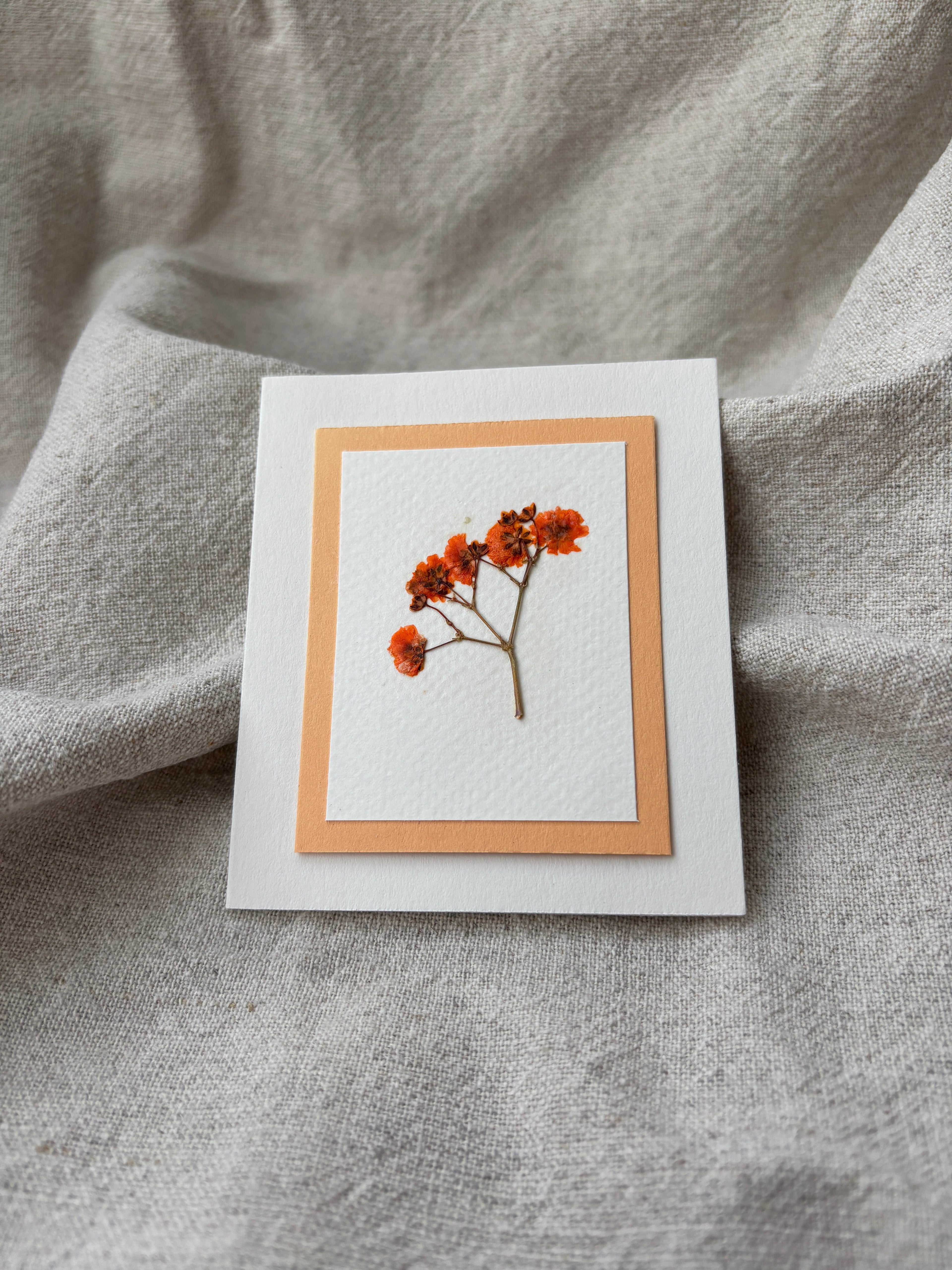 Håndlagde kort med pressede blomster