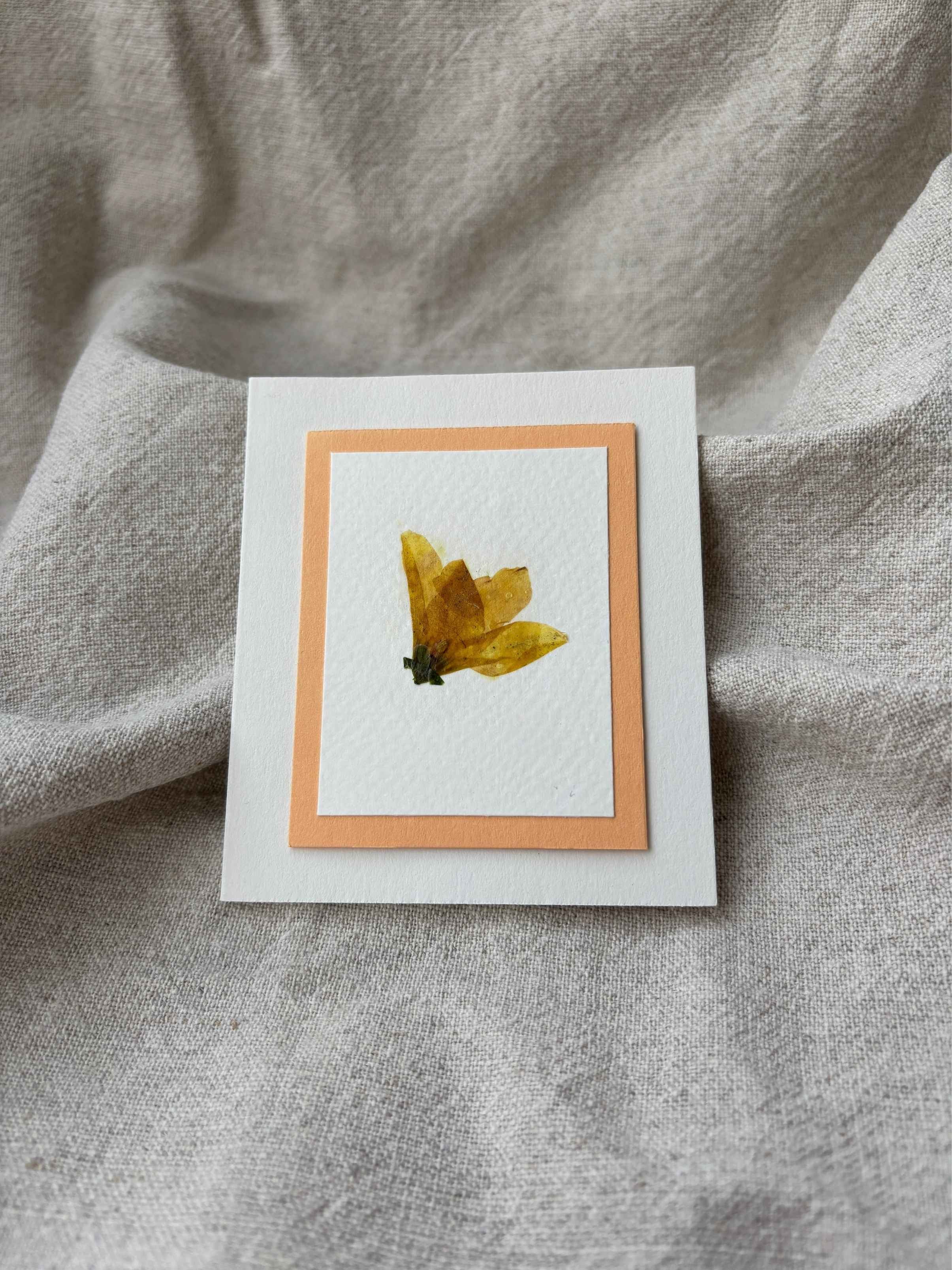 Håndlagde kort med pressede blomster