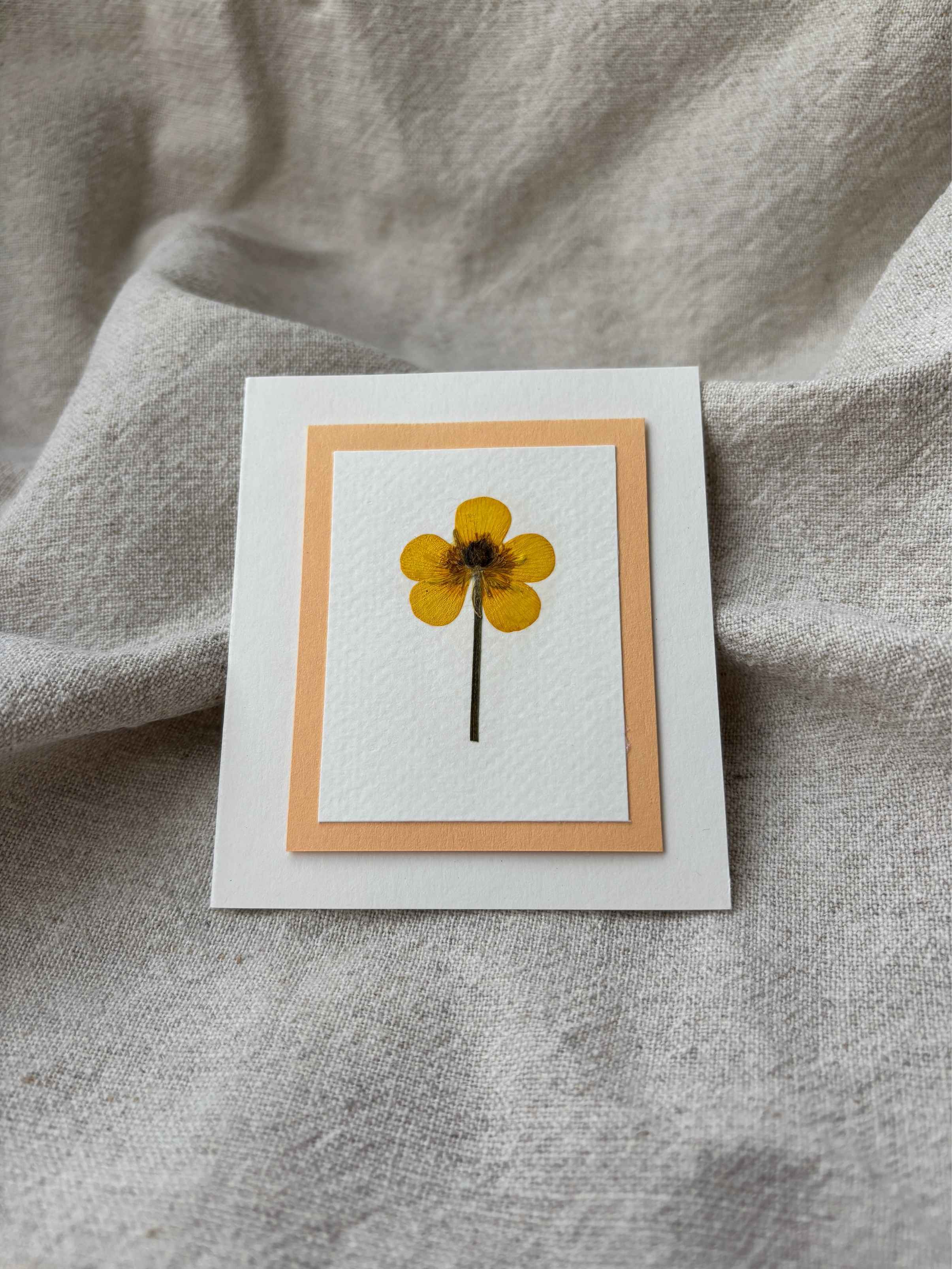 Håndlagde kort med pressede blomster